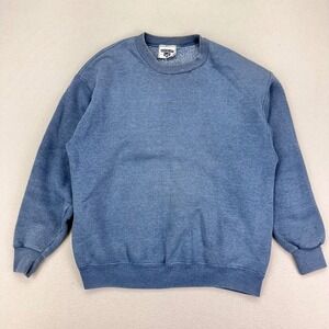 VTG Lee Heavyweight Crewneck Sweatshirt Mens Large 90s Blank Terry Fleece USA‎